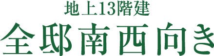 地上13階建 全邸南西向き