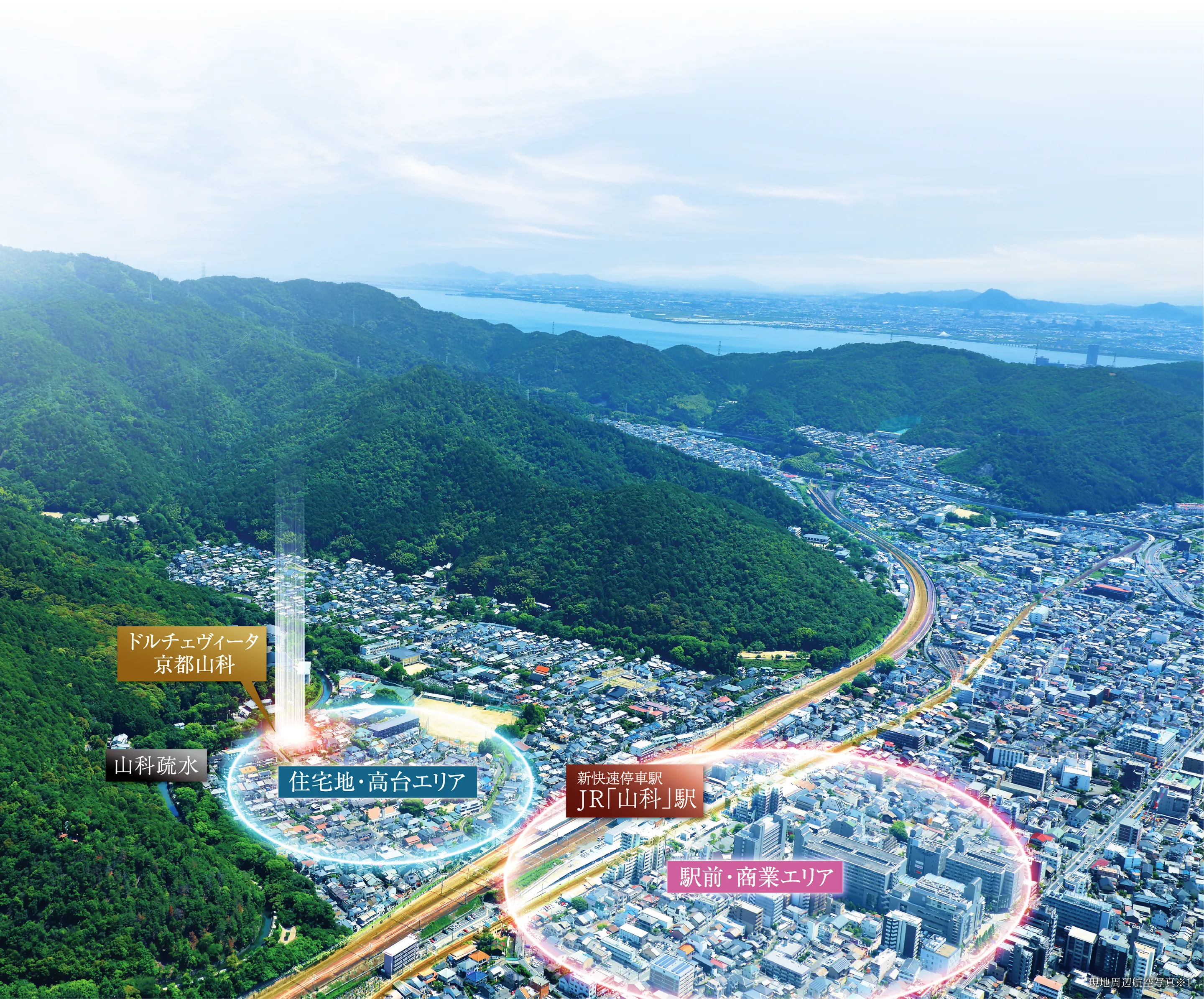 ドルチェヴィータ京都山科があるエリア地図