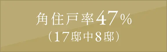 角住戸率47％（17邸中8邸）