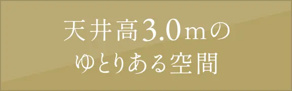 天井高3.0mのゆとりある空間